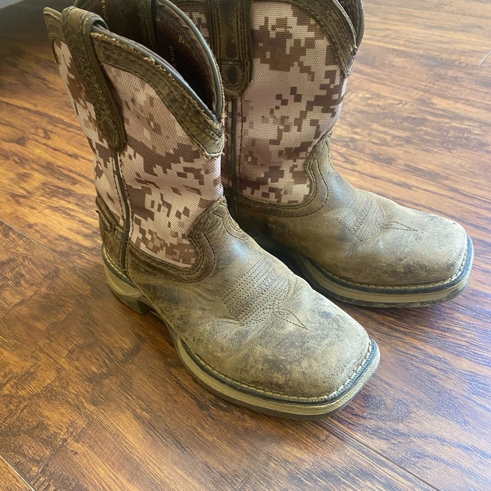 Durango Brown and Tan Kids Western Pull-On Boots
